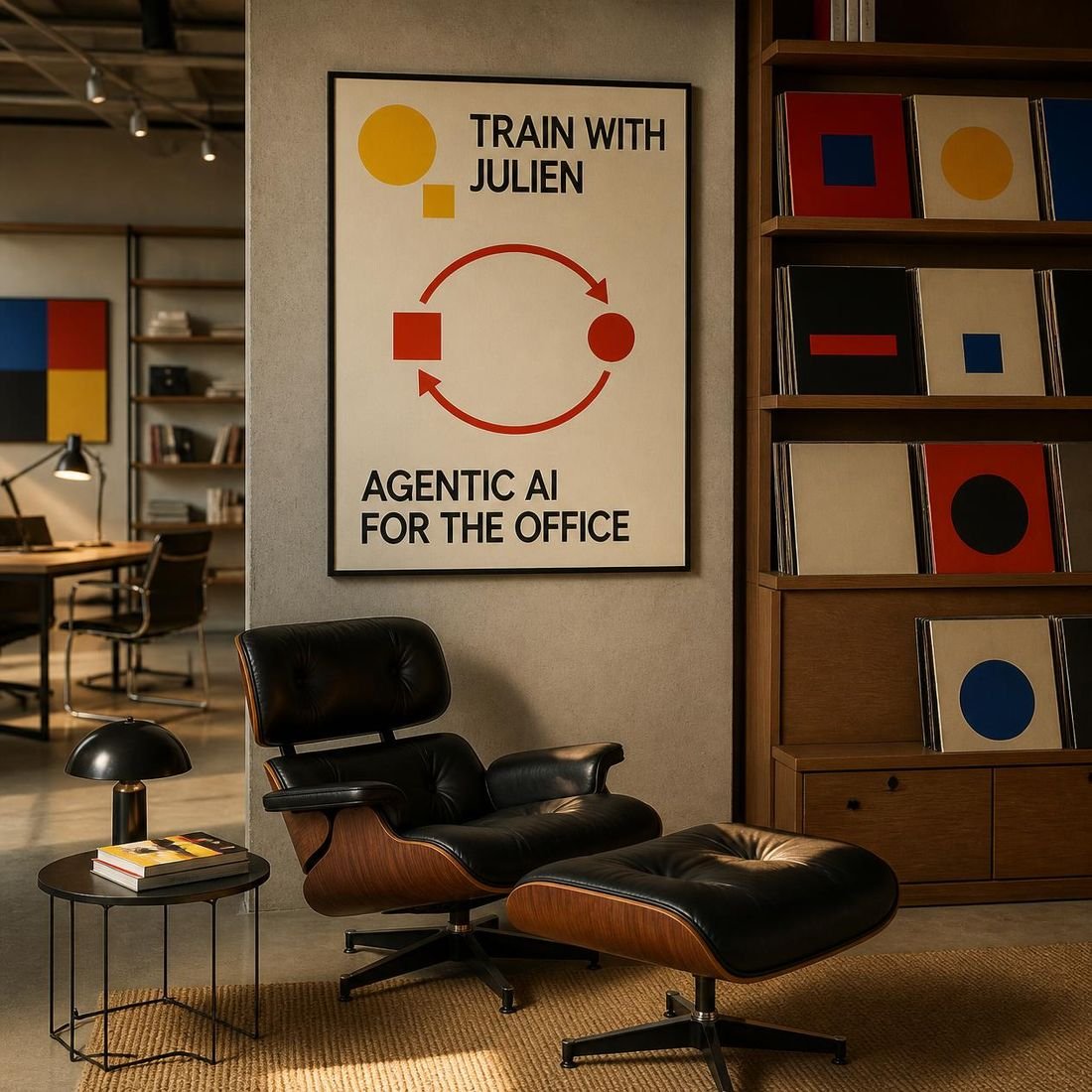 Office lounge with an Agentic AI for the office poster